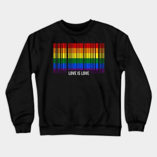 Love is Love Barcode LGBT Rainbow Flag Crewneck Sweatshirt